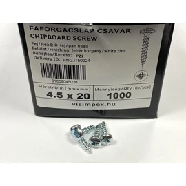 Faforgácslap csavar D-fejű horganyzott 4,5 x 20 mm