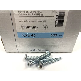 Faforgácslap csavar D-fejű horganyzott 6 x 45 mm 
