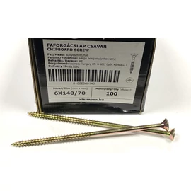 Faforgácslap csavar süllyesztett fejű, részmenetes 6 x 140 mm