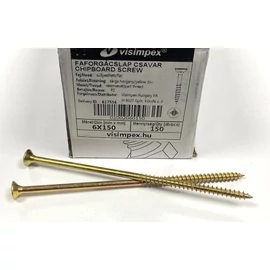 Faforgácslap csavar süllyesztett fejű, részmenetes 6 x 150 mm