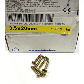 Faforgácslap csavar süllyesztett fejű, tövigmenetes 3,5 x 20 mm