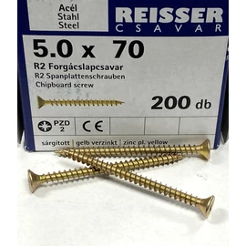 Faforgácslap csavar süllyesztett fejű, tövigmenetes 5x70 mm - Reisser