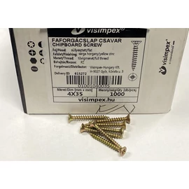 Faforgácslap csavar süllyesztett fejű, tövigmenetes 4 x 35 mm