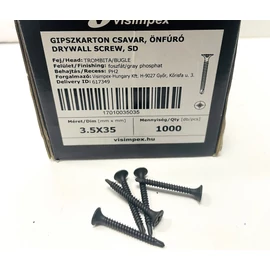 Fémmenetes önfúrós gipszkartoncsavar 3,5 x 35 mm 