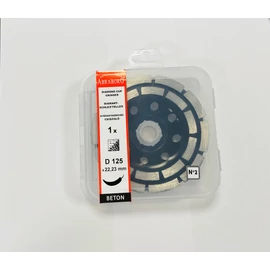 Betoncsiszoló, gyémántszemcsés (2 soros) 125 x 22 mm - Abraboro