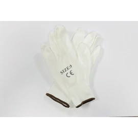Kesztyű - fehér, precíziós, mártott tenyérrel (9-es méret)