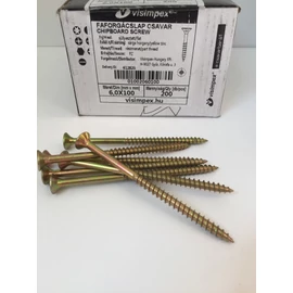 Faforgácslap csavar süllyesztett fejű, részmenetes 6 x 100 mm