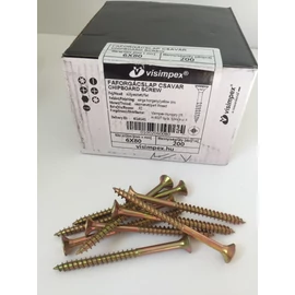 Faforgácslap csavar süllyesztett fejű, részmenetes 6 x  80 mm