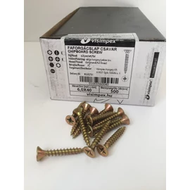 Faforgácslap csavar süllyesztett fejű, tövigmenetes 6 x 40 mm