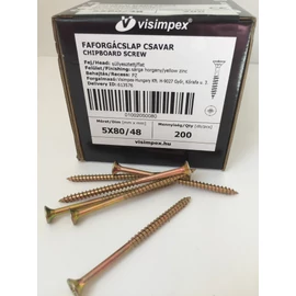 Faforgácslap csavar süllyesztett fejű, részmenetes 5 x  80 mm