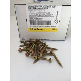 Faforgácslap csavar süllyesztett fejű, tövigmenetes 5 x 40 mm