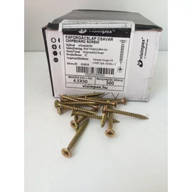 Faforgácslap csavar süllyesztett fejű, tövigmenetes 4,5 x 50 mm