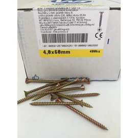 Faforgácslap csavar süllyesztett fejű, tövigmenetes 4 x 60 mm