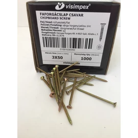 Faforgácslap csavar süllyesztett fejű, tövigmenetes 3 x 50 mm