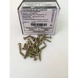 Faforgácslap csavar süllyesztett fejű, tövigmenetes 3 x 16 mm