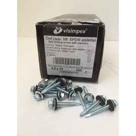 Lemezcsavar- Hatlapfejű önfúrós, EPDM alátéttel 4,8 x 38 mm