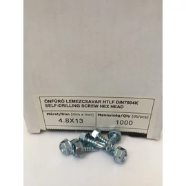 Lemezcsavar- Hatlapfejű önfúrós 4,8 x 13 mm