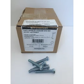 Metrikus csavar hatlapfejű horganyzott, 8.8. M8 x  50 mm