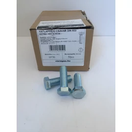 Metrikus csavar hatlapfejű horganyzott, 8.8. M16 x  50 mm