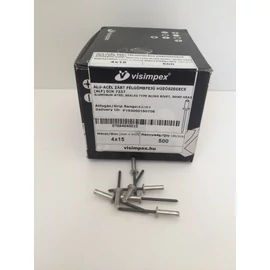 Popszegecs - alu-acél, zárt félgömbfej 4 x 15 mm