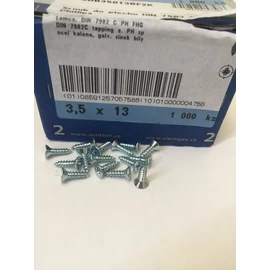 Lemezcsavar - horganyzott, süllyesztett fejű (PH fej) 3,5 x 13 mm