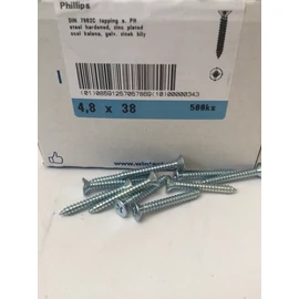 Lemezcsavar - horganyzott, süllyesztett fejű (PH fej) 4,8 x 38 mm