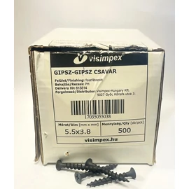 Gipsz-gipsz csavar gipszkartonhoz 5,5 x 38 mm 