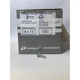 Bútorösszehúzó csavar -  horganyzott M4 x 15 mm