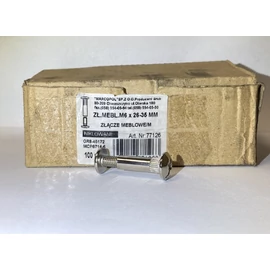 Bútorösszehúzó hüvely -  M6 x 26 mm, csavarral