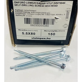 Lemezcsavar- Hatlapfejű önfúrós 5,5 x 80 mm