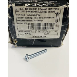 Metrikus csavar D-fejű horganyzott, M6 x 40 mm