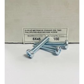 Metrikus csavar D-fejű horganyzott, M8 x 45 mm