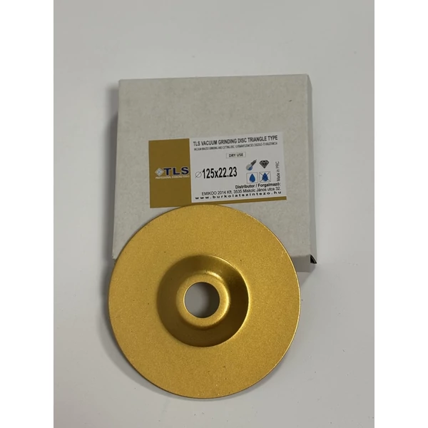 Kép 2/2 - TLS  VACUUM TRAINGLE egyoldalas gyémánt csiszolótárcsa (125 x 22,23 mm)