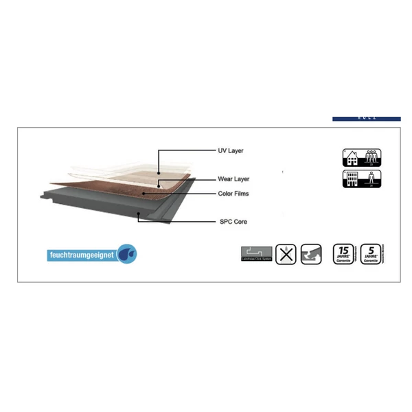 Kép 2/2 - VEREG Oak Dessau tölgy klikkes vinyl padló 3,5 mm/0,3 mm IXPE alátéttel (2,196 m2/cs.)