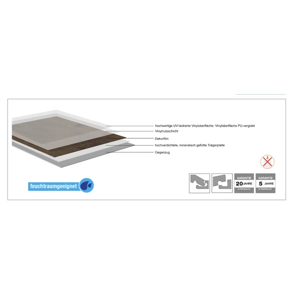 Kép 2/2 - VEREG Mineral Pachwood Grey tölgy klikkes vinyl padló 4,2 mm/0,4 mm (1,76 m2/cs.)