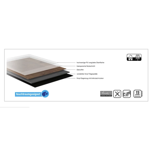 Kép 2/2 - VEREG Patchwood Brown tölgy klikkes vinyl padló 4,2 mm/0,2 mm (1,735 m2/cs.)